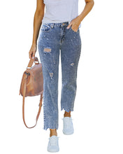 luvamia High Waisted Boyfriend Jeans for Women Ripped Distressed Jeans Slim Straight Leg Denim Pants