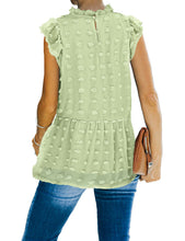 luvamia Women's Summer Casual Blouses Ruffle Cap Sleeve Pom Pom Tops Tunic Shirts