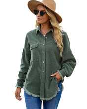 luvamia Womens Shacket Jacket Oversized Corduroy Button Down Shirt Long Sleeve Tops